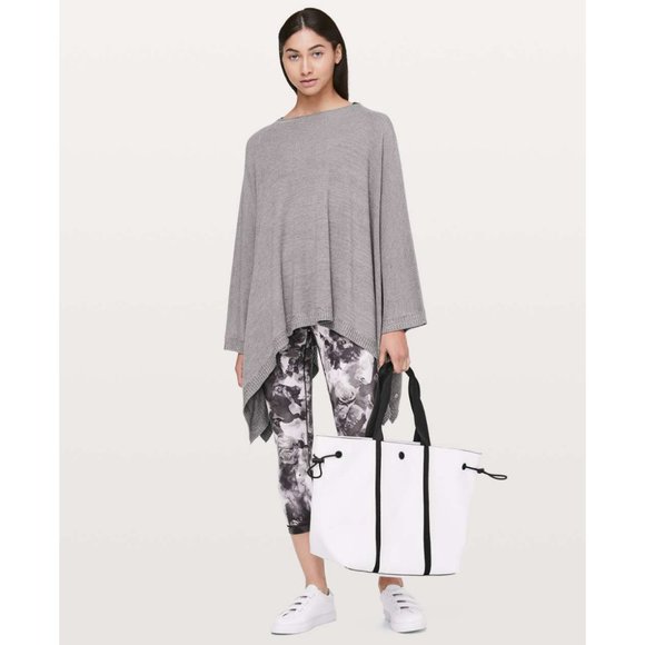 Lululemon Cashmere Tencel Divinity Scarf Poncho Ribbed Knit Cardigan Sweater - Picture 6 of 16